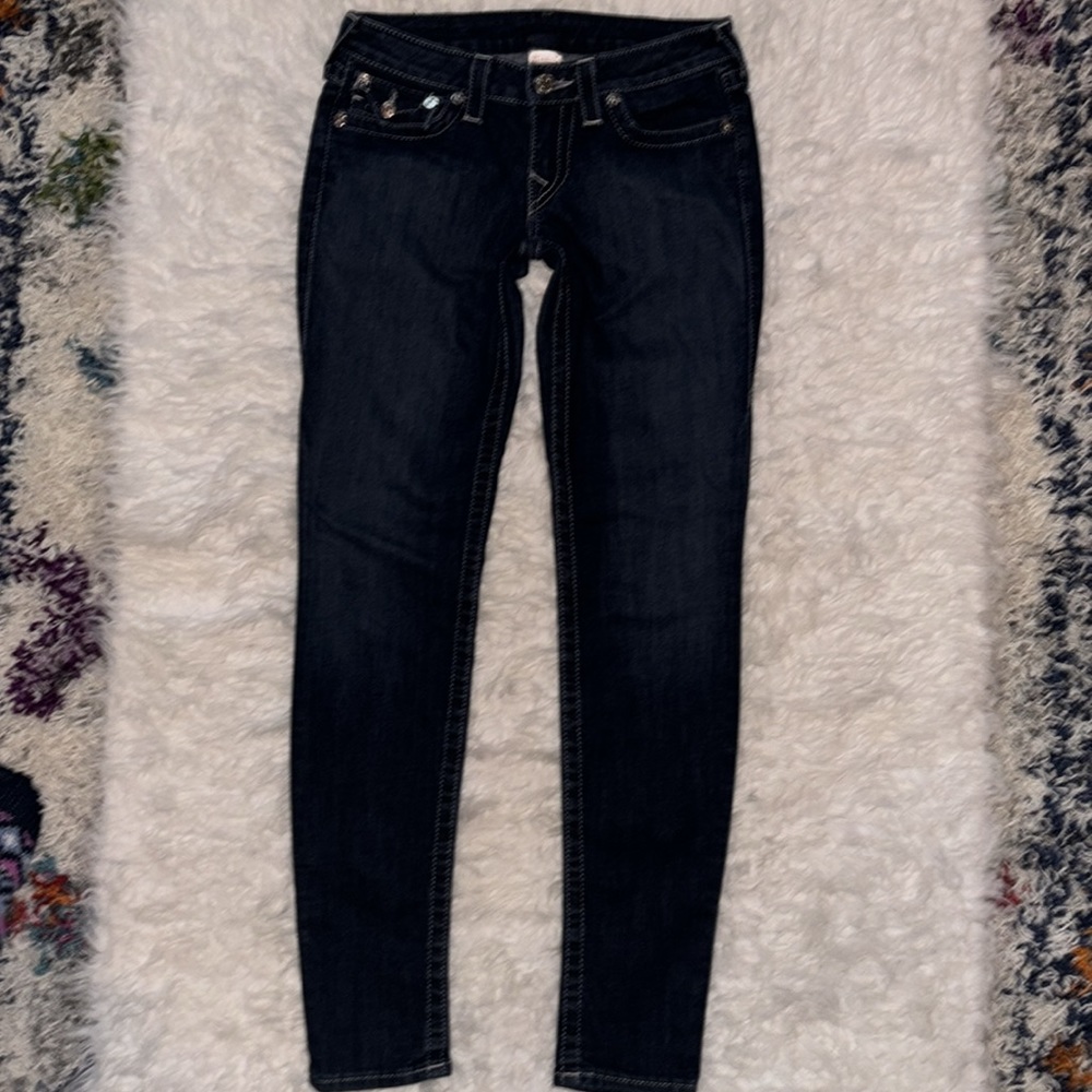True Religion Low-Rise Skinny Jeans, Size 27